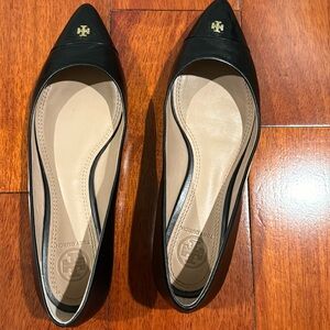 Tory Burch black pointed toe flats size 6.5 M
